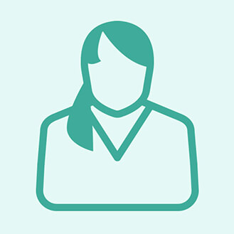 Aurore Laboth Stilisiertes grünes Person-Symbol mit Silhouette eines Kopfes und Schultern auf hellgrünem Hintergrund