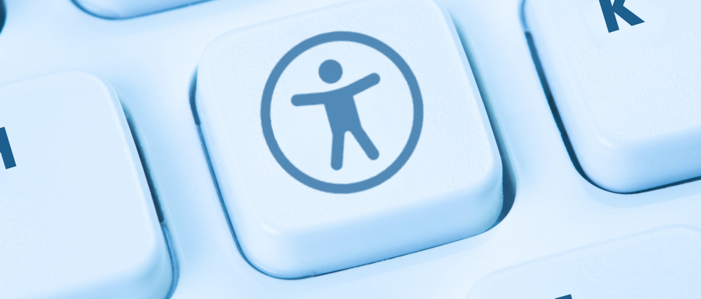 Auf der Tastatur ist das Symbol für Barrierefreiheit abgebildet
