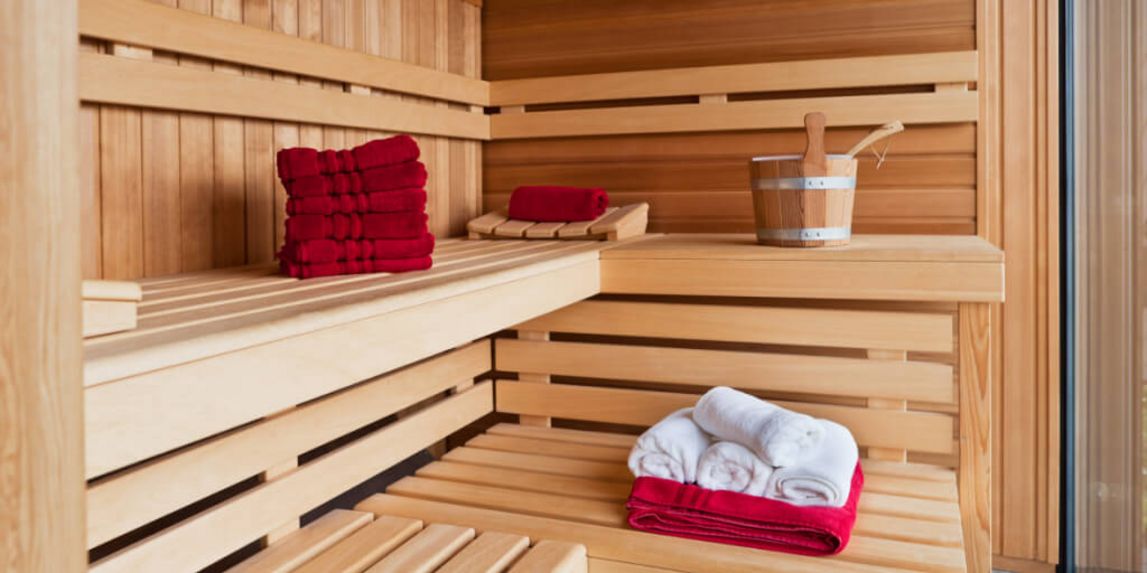 Sauna mit Handtüchern