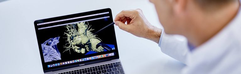 Arzt erklärt am PC